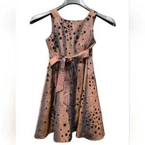 Jessie Girl Charming Kids Dress with Bow - Brown and Black #I2509-0198
